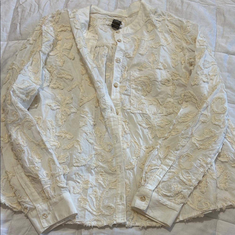 Pilcro Ivory Embroidered Women's Blazer